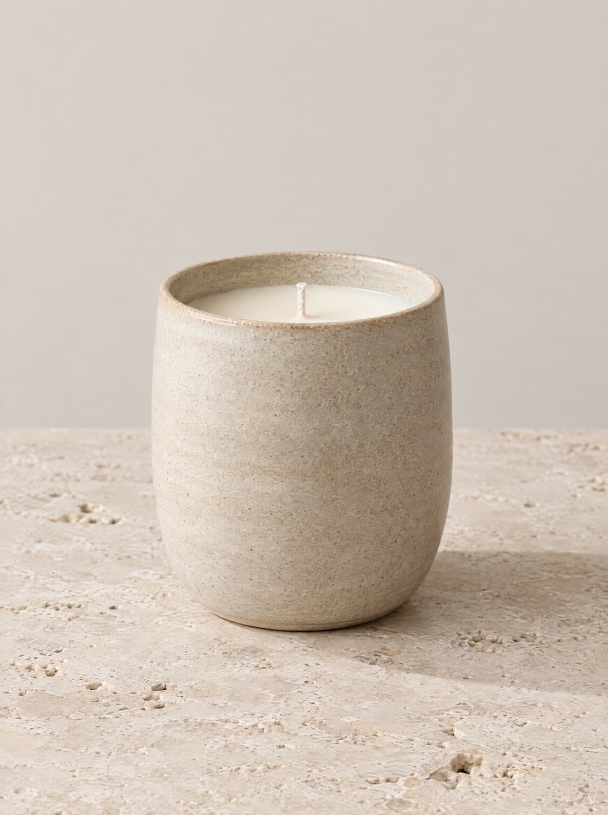 Amber Moss Candle in its stoneware vessel