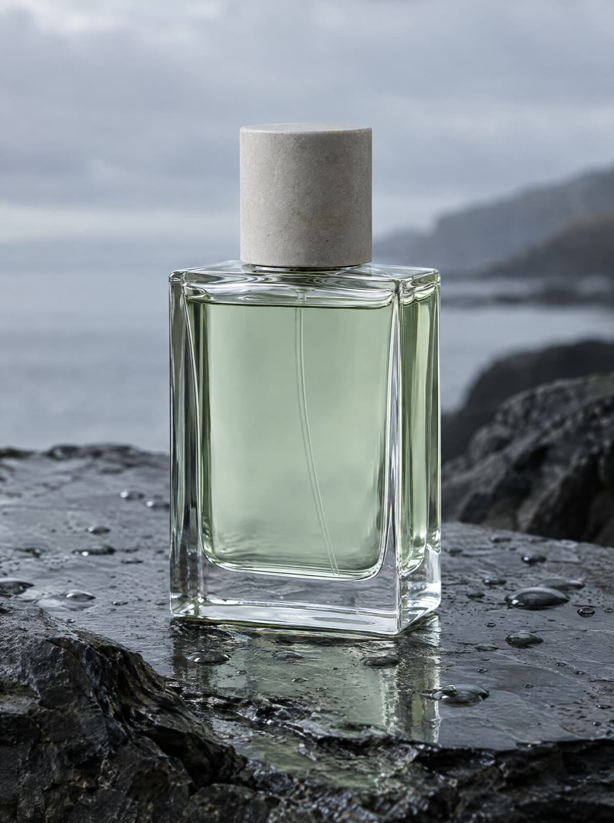 Vetiver Rain Eau de Parfum on wet stone