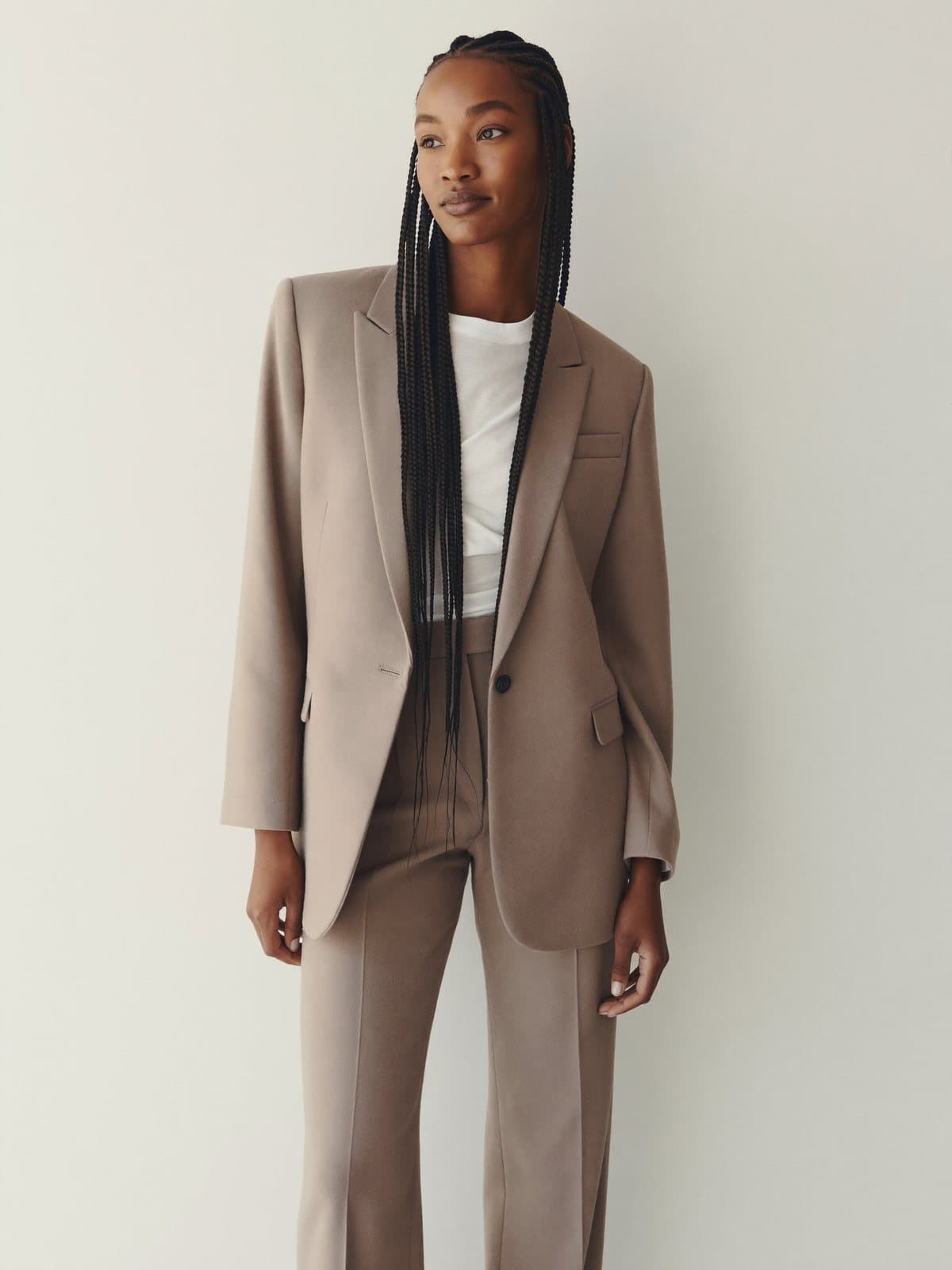 Aveline Blazer in Taupe, front view