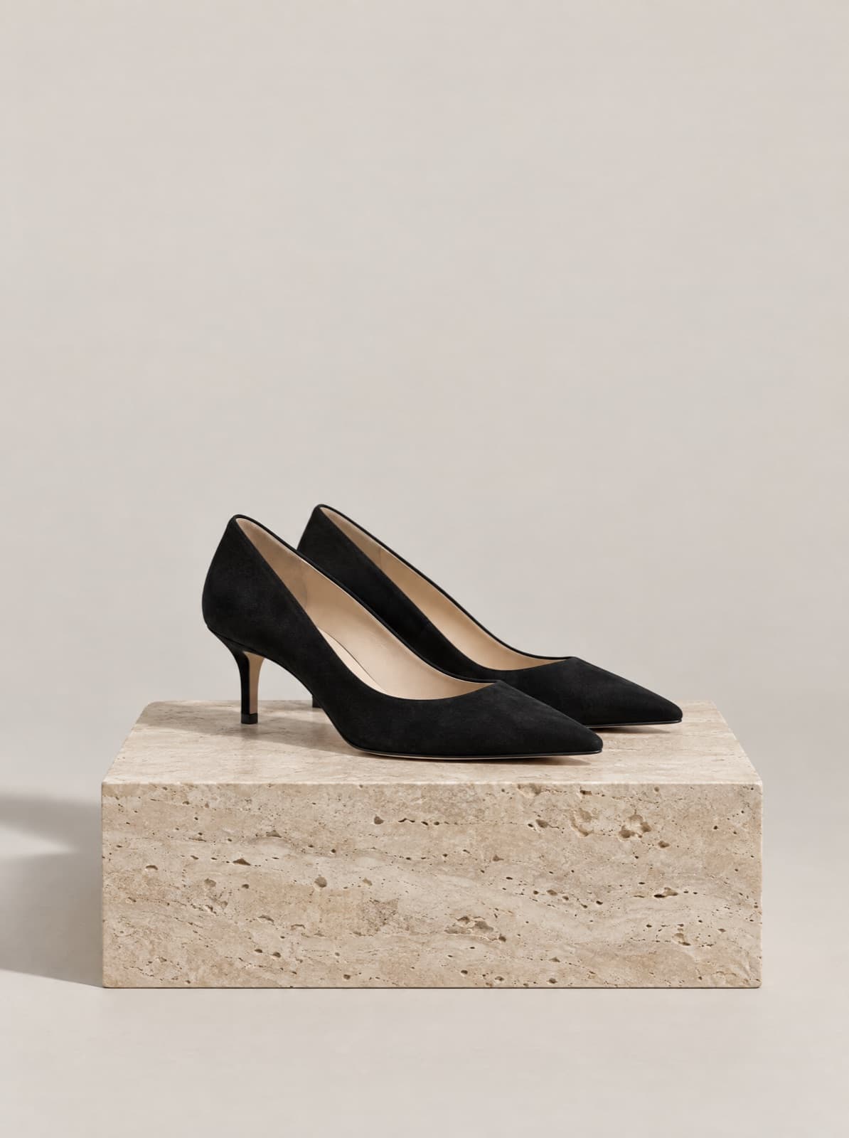 Elsa Kitten Pump in Black, side view
