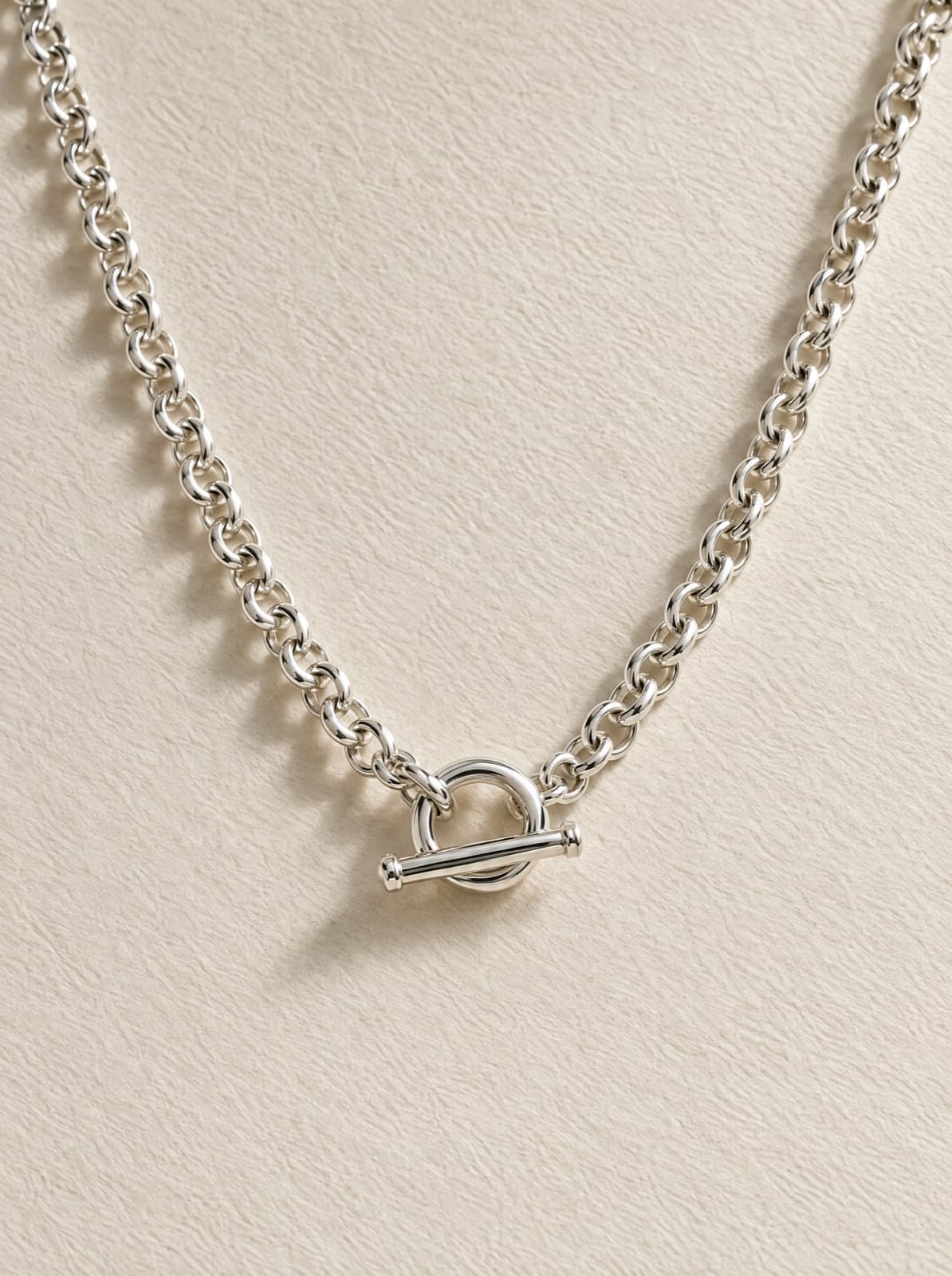 Fern T-Bar Necklace in Silver