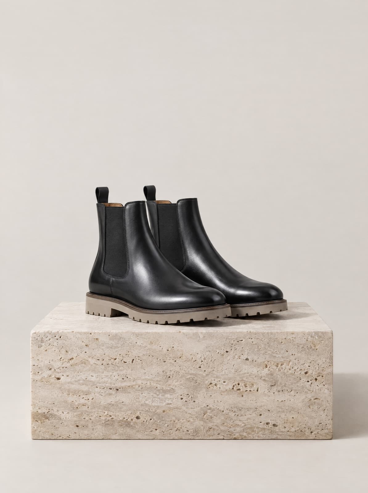 Gaia Chelsea Boot in Black, side view