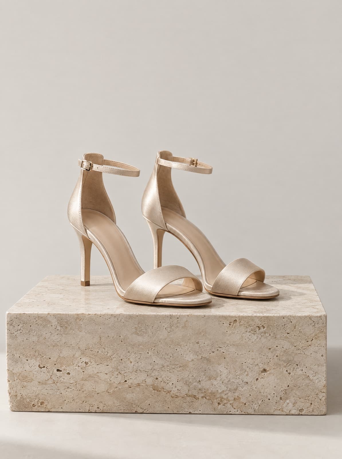 Hedy Evening Sandal in Champagne, side view