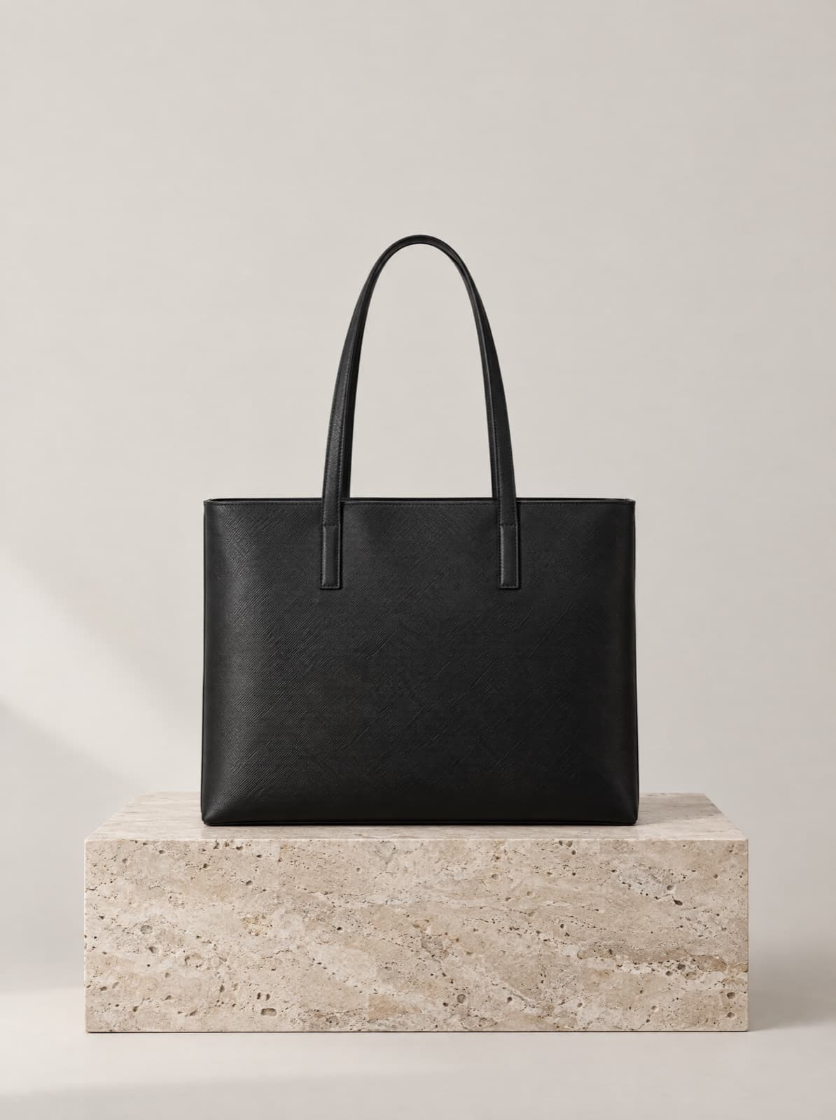 Hesper Document Tote in Black, front view