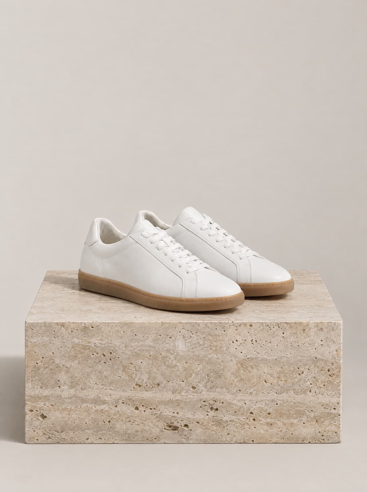 Jolie Leather Sneaker in White, side view