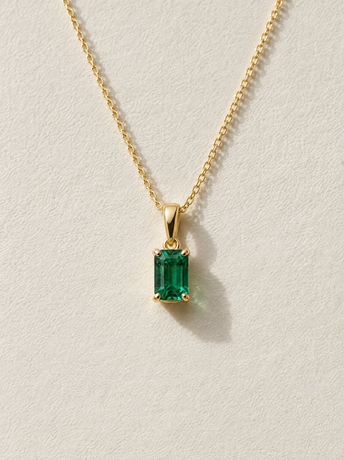 Juliet Emerald Pendant in Yellow Gold