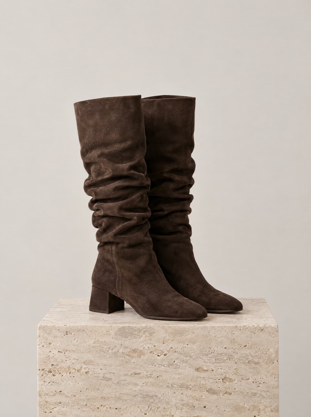 Kaja Slouch Boot in Espresso, side view