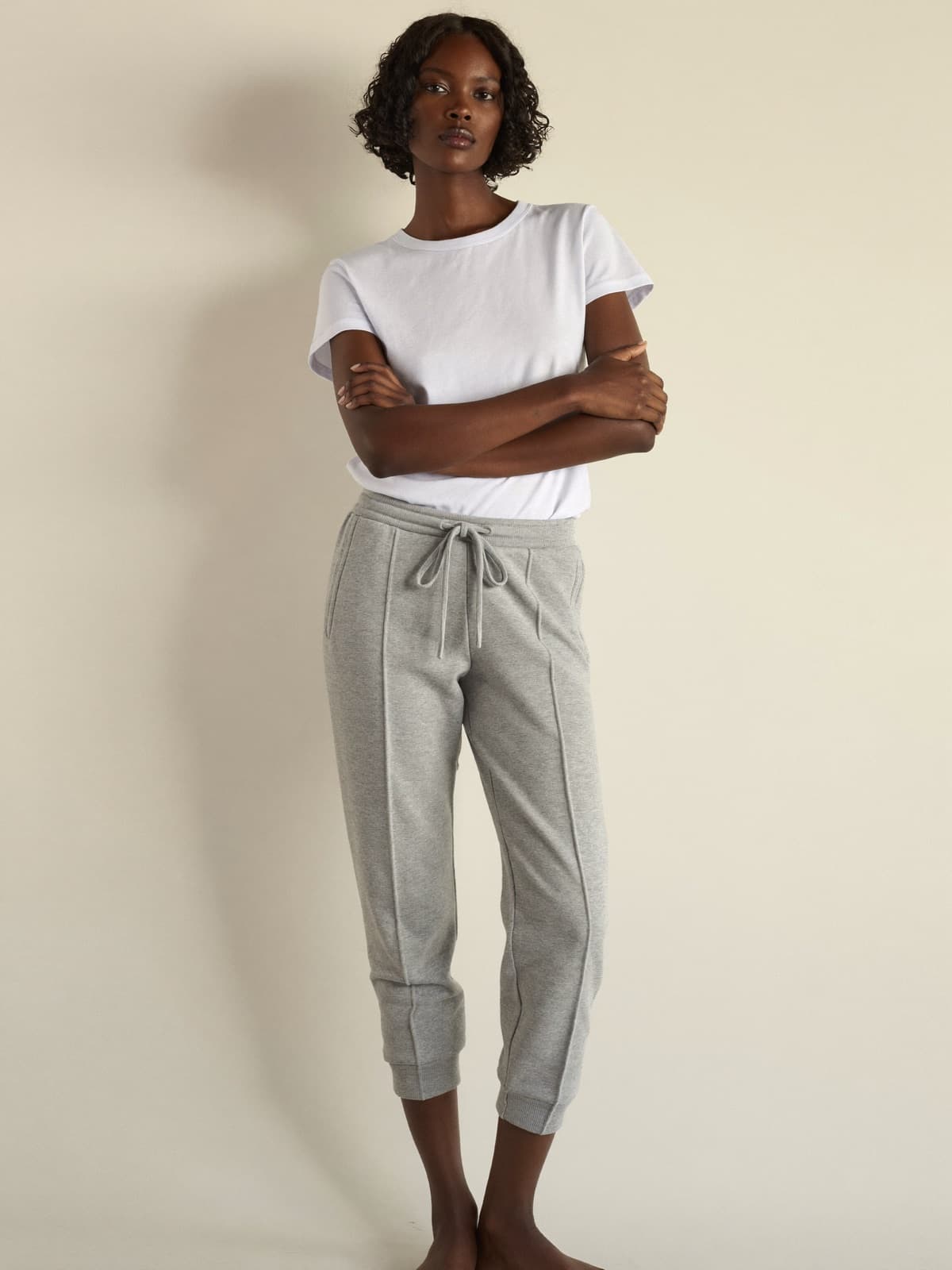 Kit Track Trouser in Grey Marl, front view