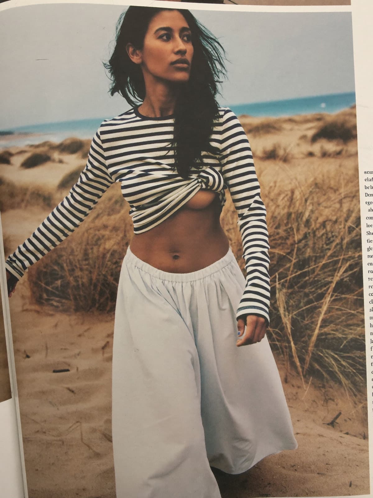 Lark Poplin Skirt in White, worn on location