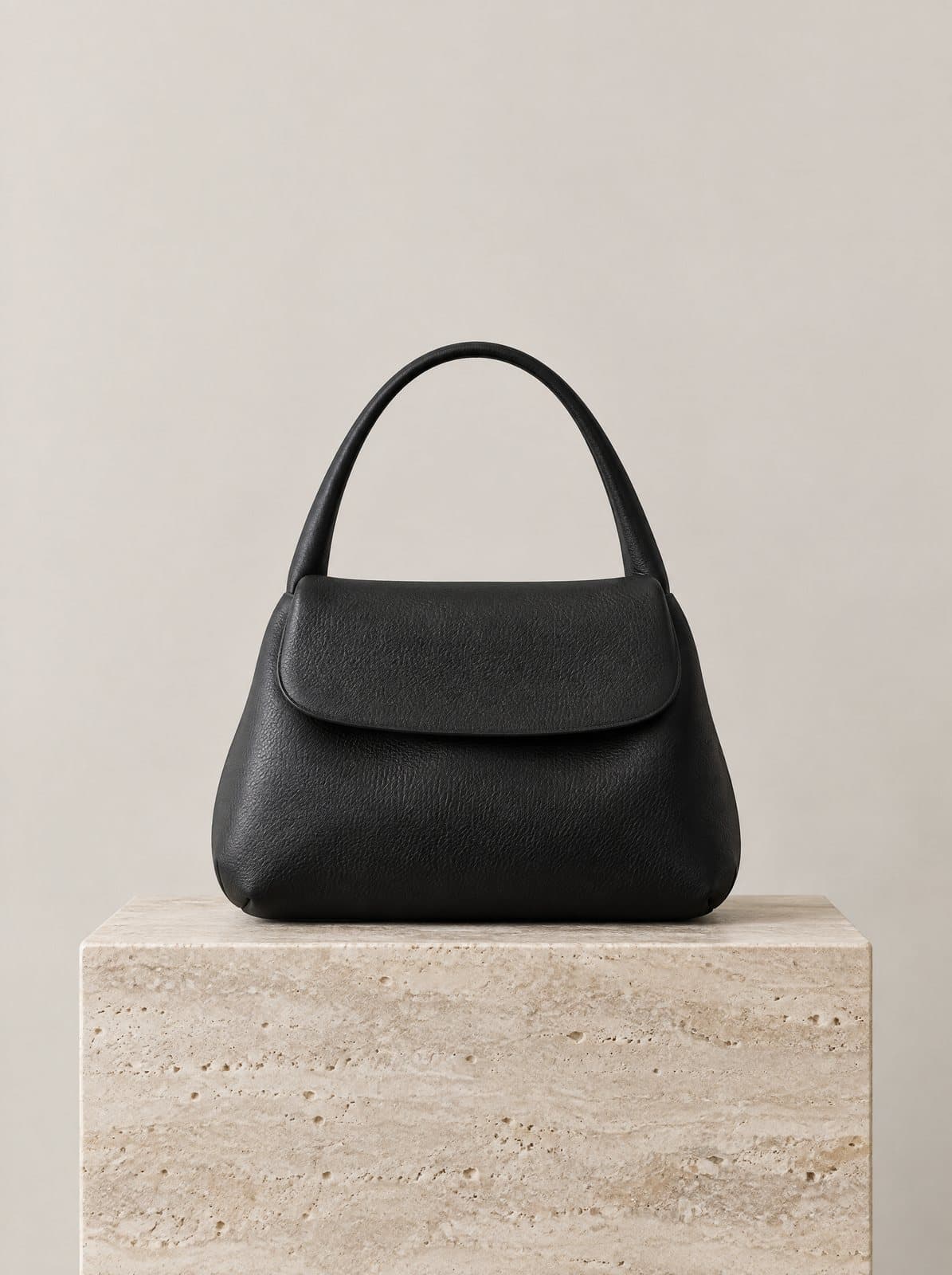 Marceline Top Handle in Black, front view