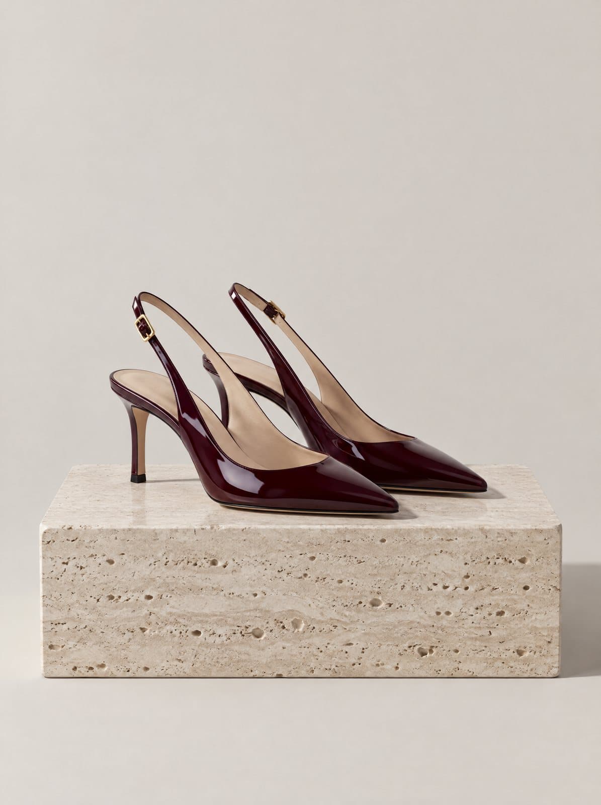 Odile Slingback in Oxblood, side view