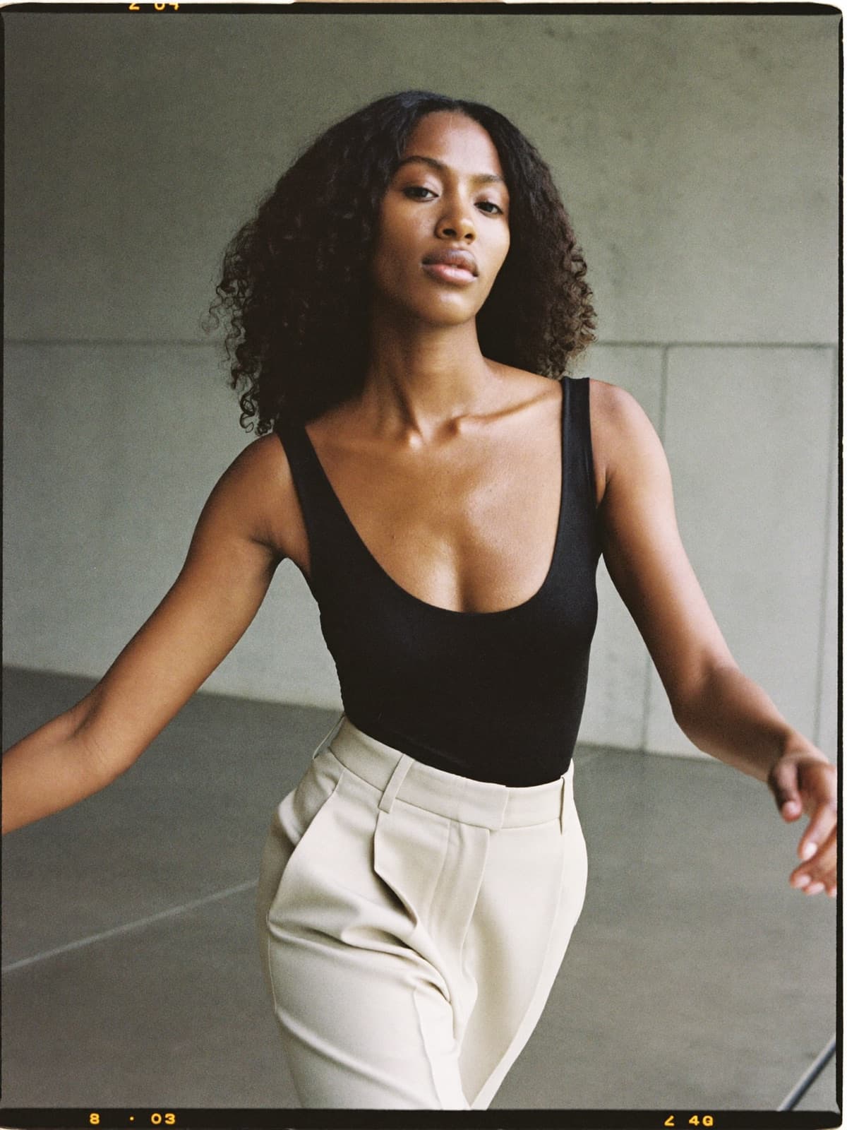 Perle Bodysuit in Black, worn on location
