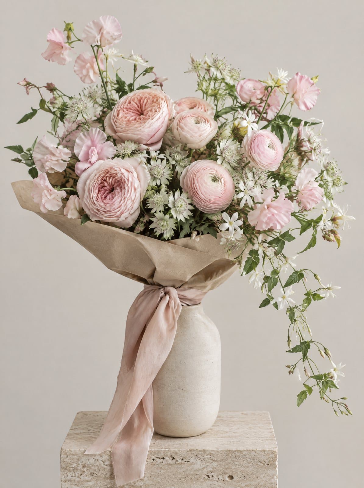 Blush Garden Bouquet, hand-tied