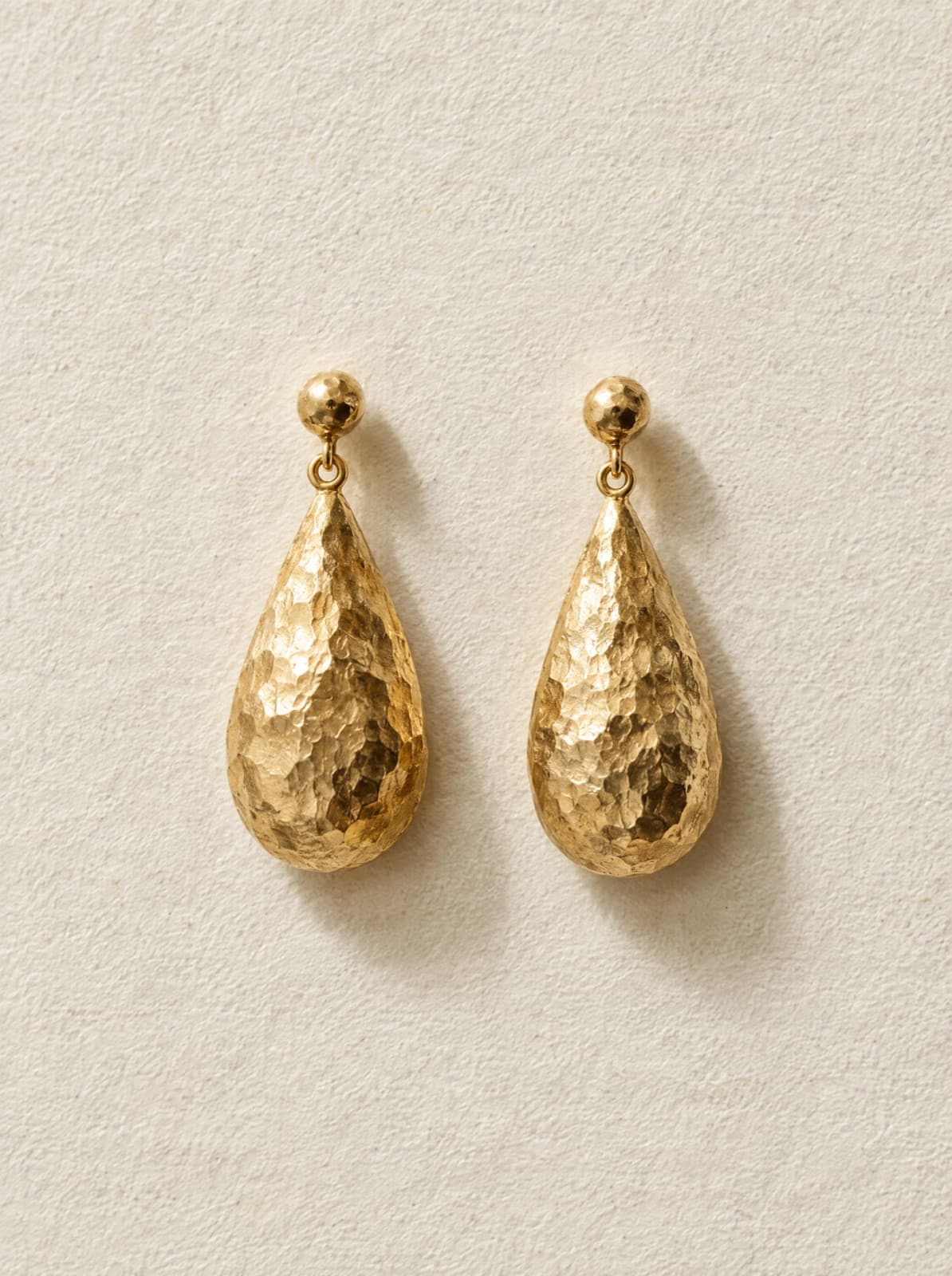 Plume Drop Earrings in Gold