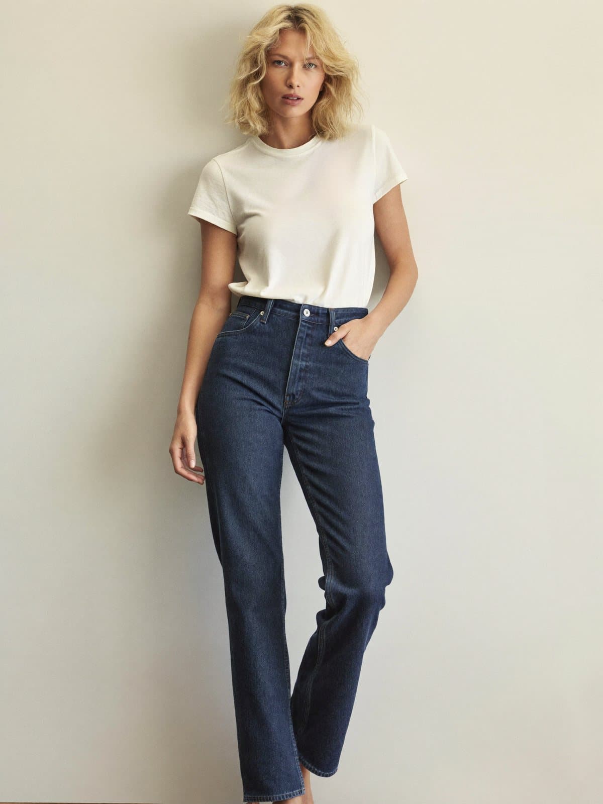 Rhea Straight Jean in Vintage Indigo, front view