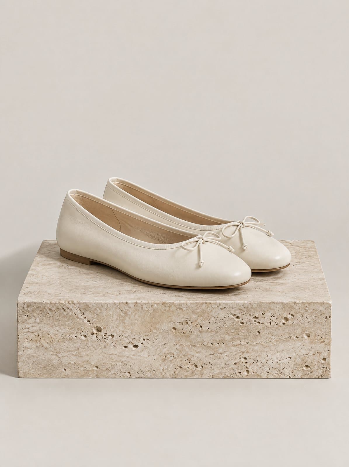 Rosine Ballet Flat in Ivory, side view