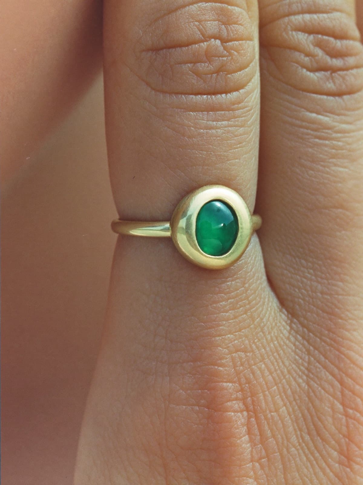 Sabine Tourmaline Ring in Yellow Gold, worn