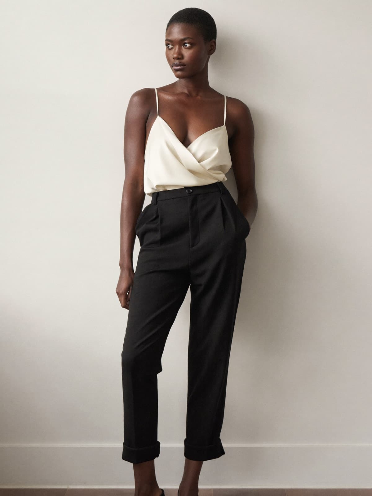 Sena Cigarette Trouser in Black, front view