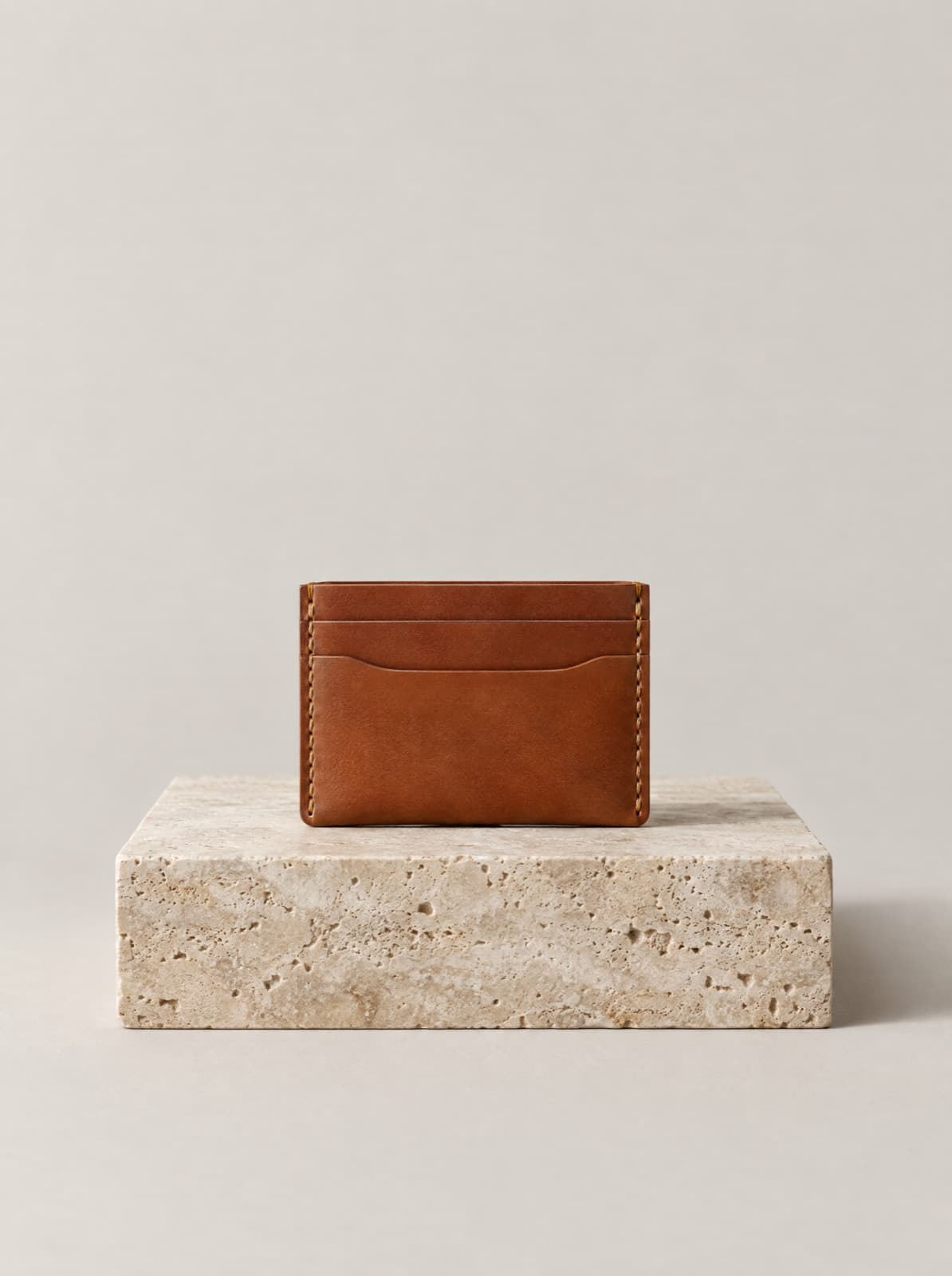 Verity Card Holder in Cognac, front view
